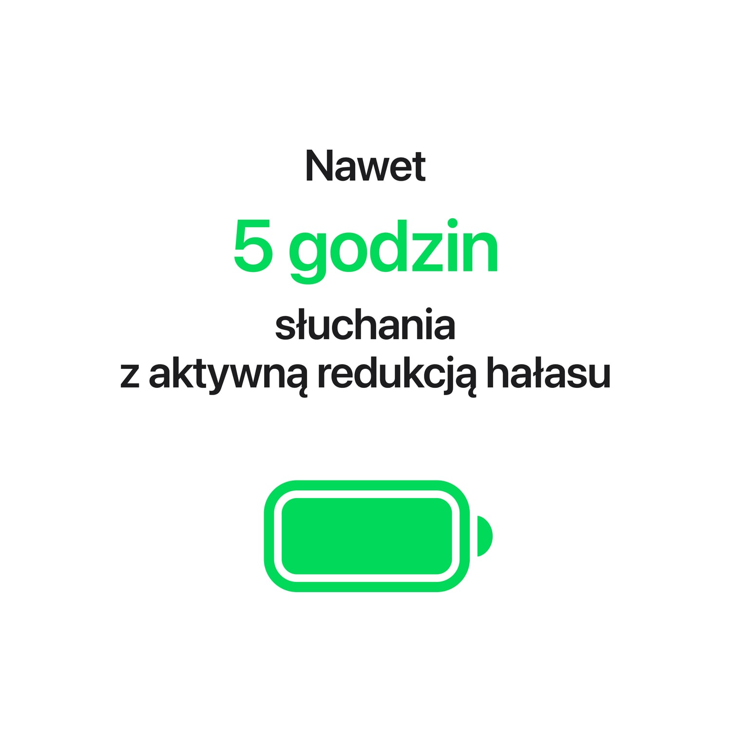 Apple AirPods 5 z bezprzewodowym etui ładującym - Białe - bateria