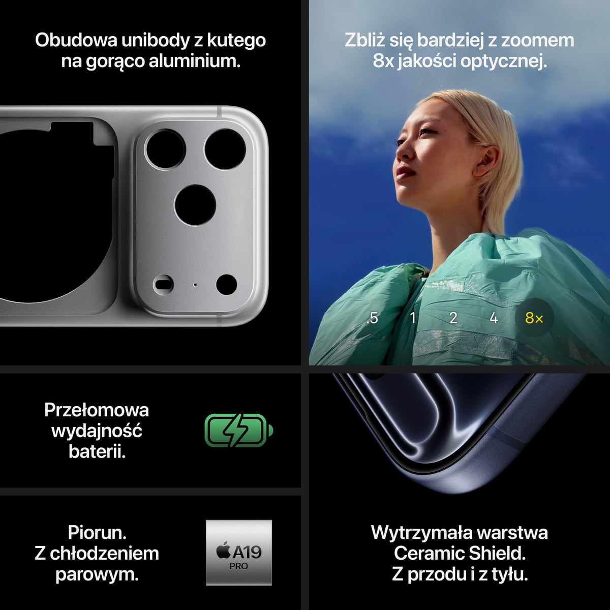 Apple iPhone 17 Pro 256GB Głębinowy błękit (Deep Blue) - Outlet - najważniejsze cechy Apple iPhone 17 Pro 256GB Głębinowy błękit (Deep Blue) - Outlet - najważniejsze cechy