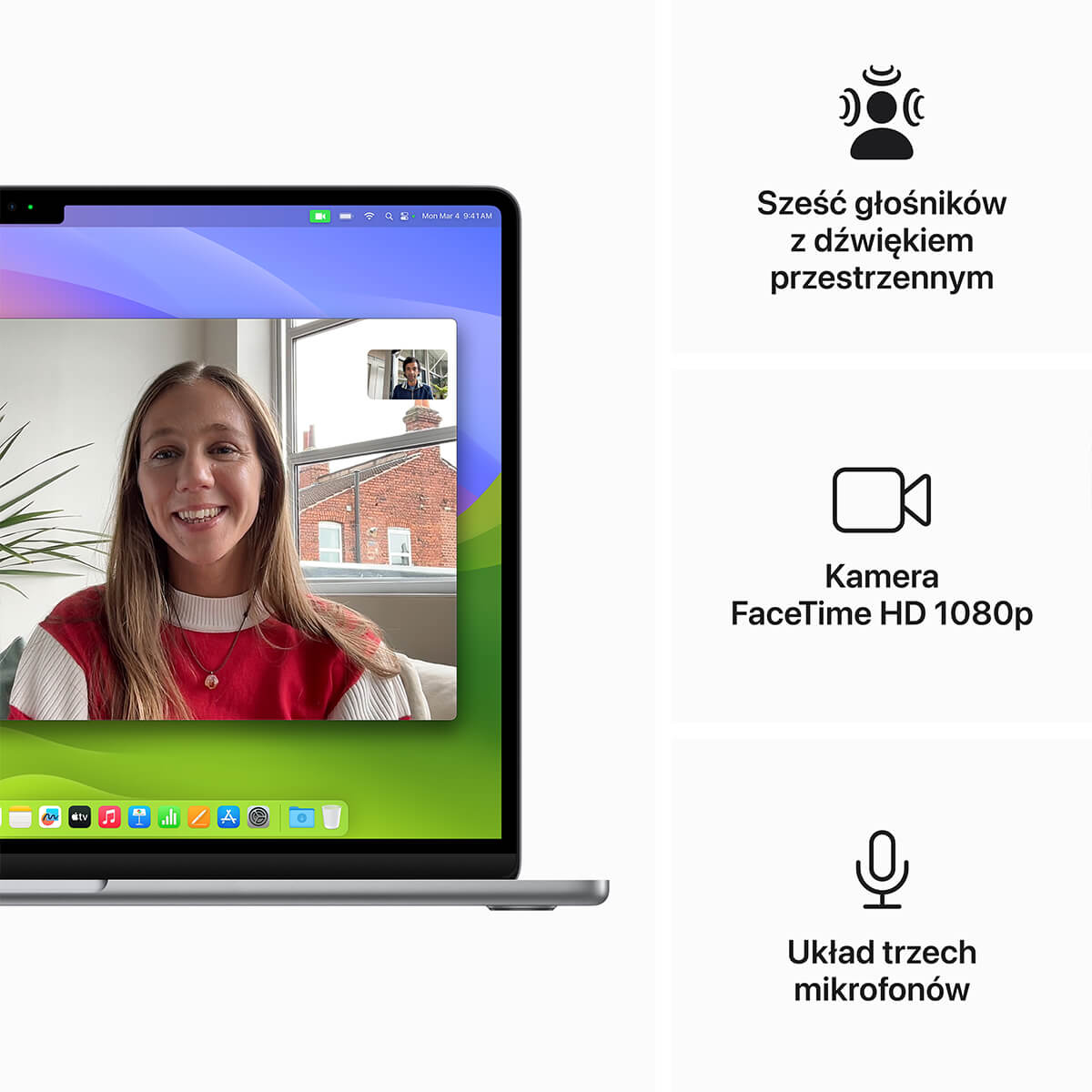 Apple MacBook Air 15 M3 8-rdzeniowy CPU + 10-rdzeniowy GPU / 8GB RAM / 512GB SSD / Gwiezdna szarość (Space Gray) - najważniejsze cechy