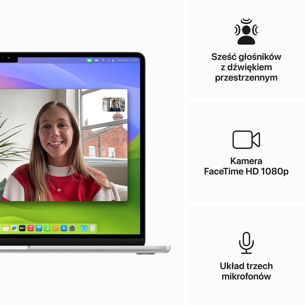 Apple MacBook Air 15 M3 8-rdzeniowy CPU + 10-rdzeniowy GPU / 8GB RAM / 512GB SSD / Srebrny (Silver) + Native Union Plecak 20 L - Czarny - wyświetlacz