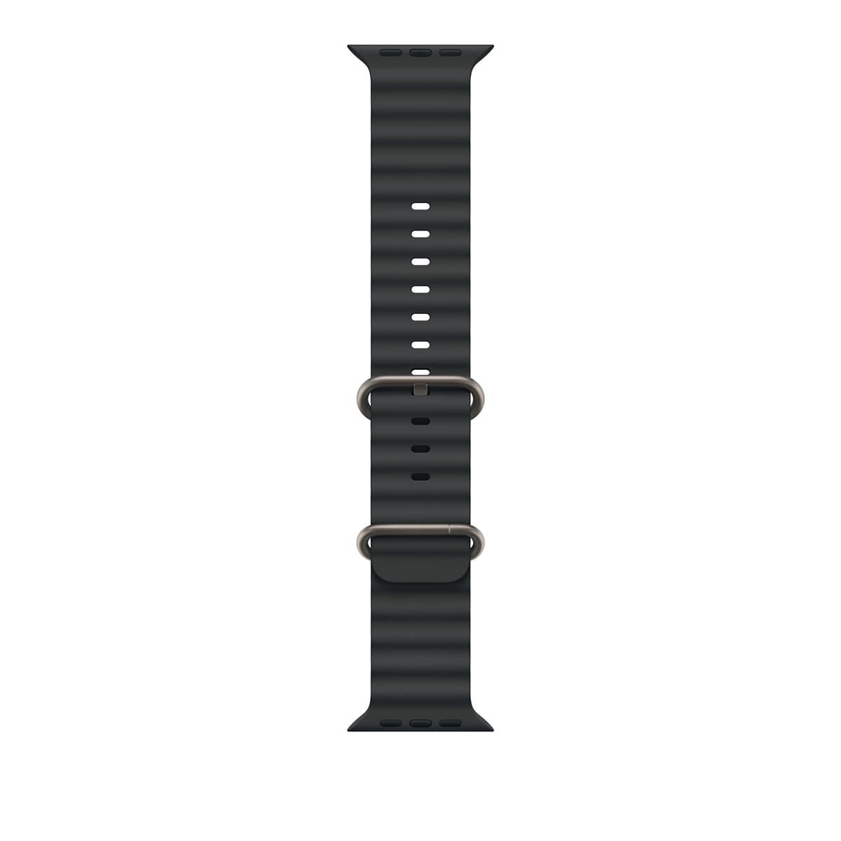 Apple Pasek Ocean w kolorze czarnym z elementami z tytanu w kolorze naturalnym do koperty 44mm / 45mm / 46mm / 49mm - rozmiar uniwersalny
