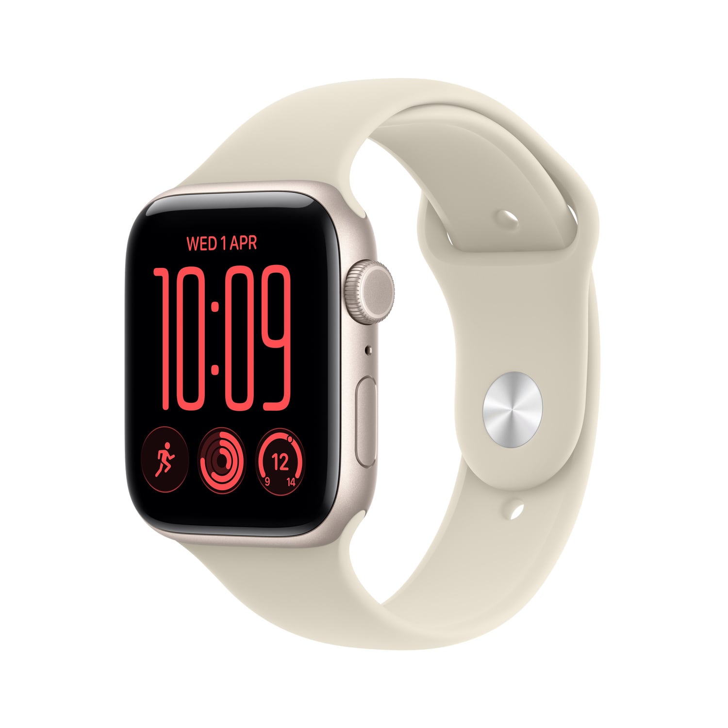 Apple Watch SE 3 GPS + Cellular Koperta 40mm z Aluminium w kolorze Księżycowej poświaty z Paskiem sportowym w kolorze Piasku - S/M
