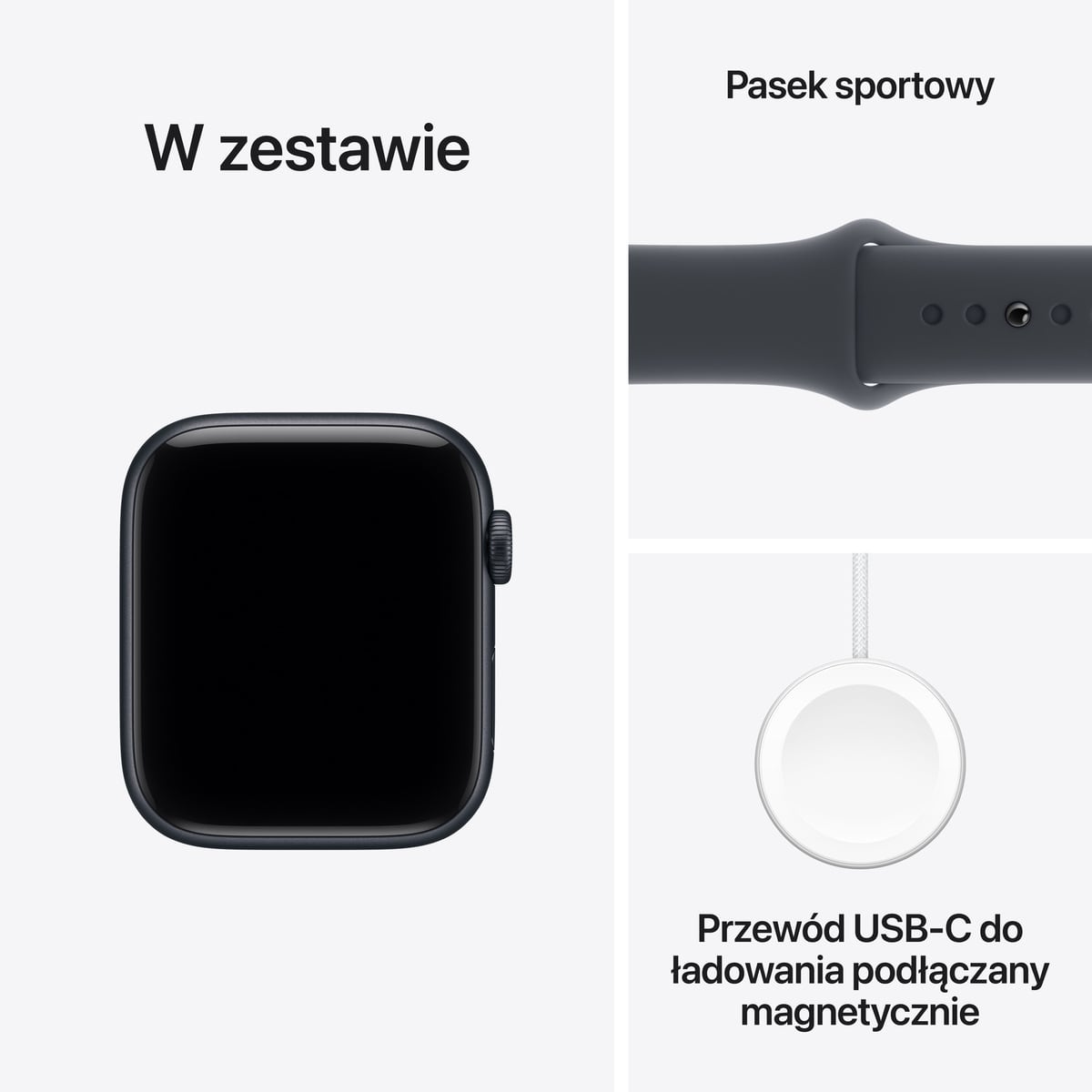 Apple Watch SE 3 GPS + Cellular Koperta 44mm z Aluminium w kolorze Północy z Paskiem sportowym w kolorze Północy - S/M - zawartość pudełka