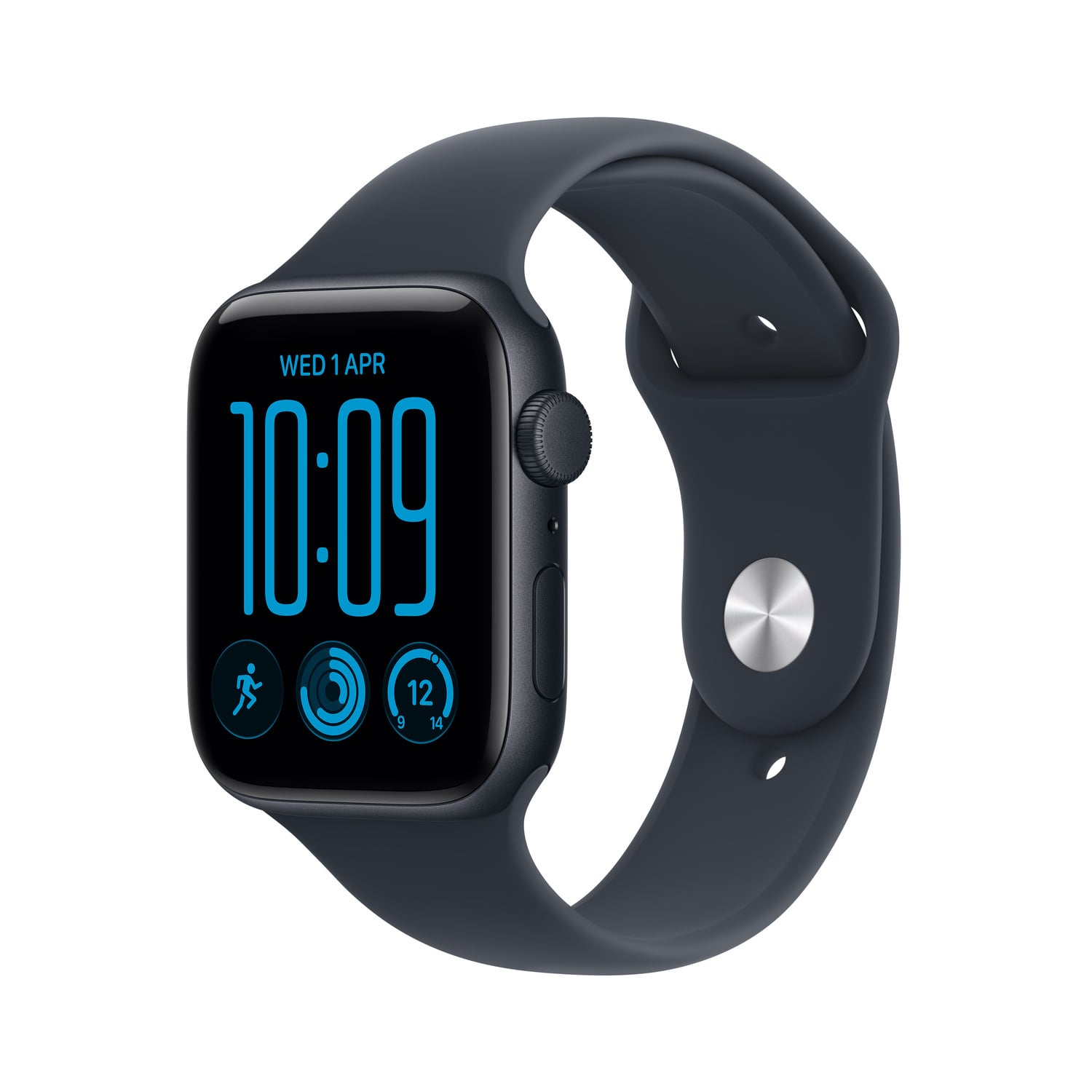 Apple Watch SE 3 GPS Koperta 44mm z Aluminium w kolorze Północy z Paskiem sportowym w kolorze Granatu - S/M