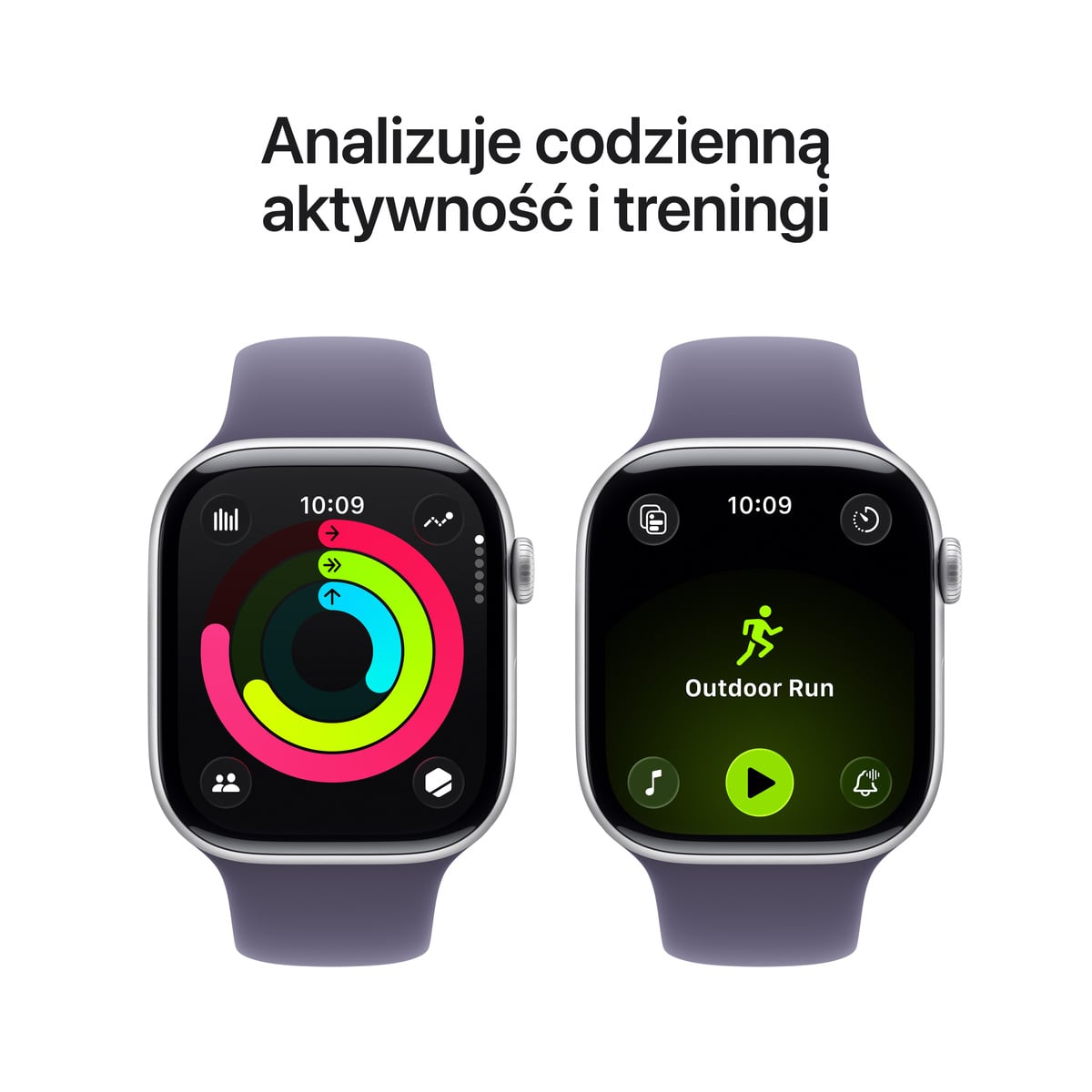 Apple Watch Series 11 GPS + Cellular Koperta 42mm z Aluminium w kolorze Srebrnym z Paskiem sportowym w kolorze Mlecznego fioletu - M/L