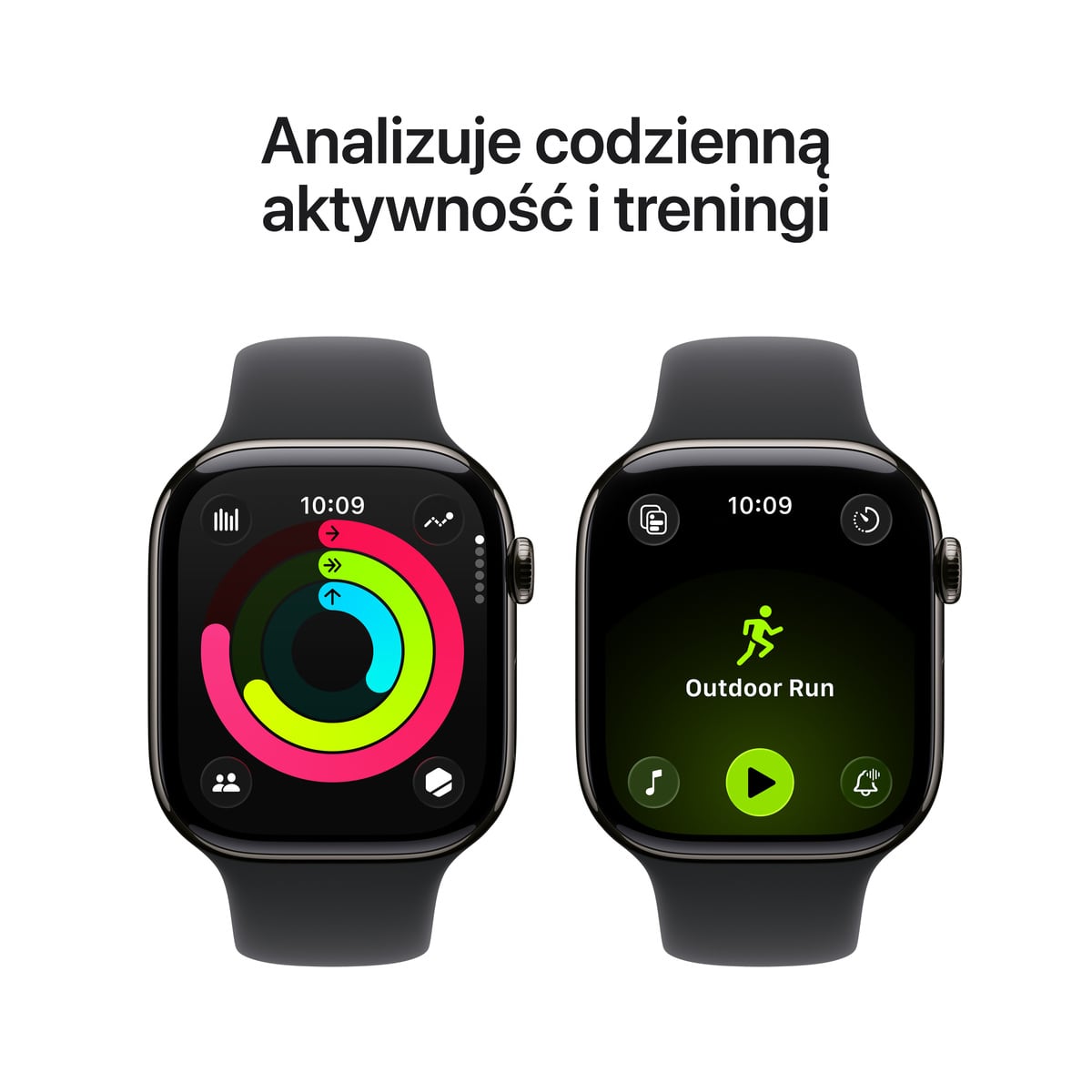 Apple Watch Series 11 GPS + Cellular Koperta 42mm z Tytanu w kolorze Łupku z Paskiem sportowym w kolorze Czarnym - M/L