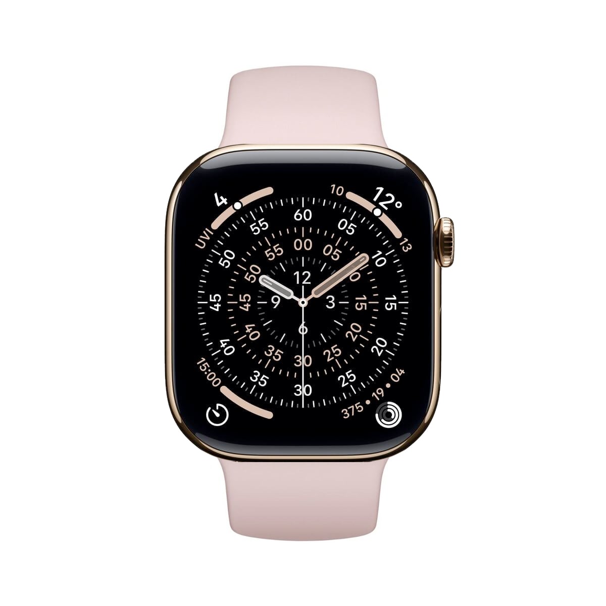 Apple Watch Series 11 GPS + Cellular Koperta 42mm z Tytanu w kolorze Złotym z Bransoletą Mediolańską w kolorze złotym - S/M + Pasek sportowy w kolorze piaskowego różu - rozmiar S/M/L - funkcje Apple Watch Series 11 GPS + Cellular Koperta 42mm z Tytanu w kolorze Złotym z Bransoletą Mediolańską w kolorze złotym - S/M + Pasek sportowy w kolorze piaskowego różu - rozmiar S/M/L - funkcje