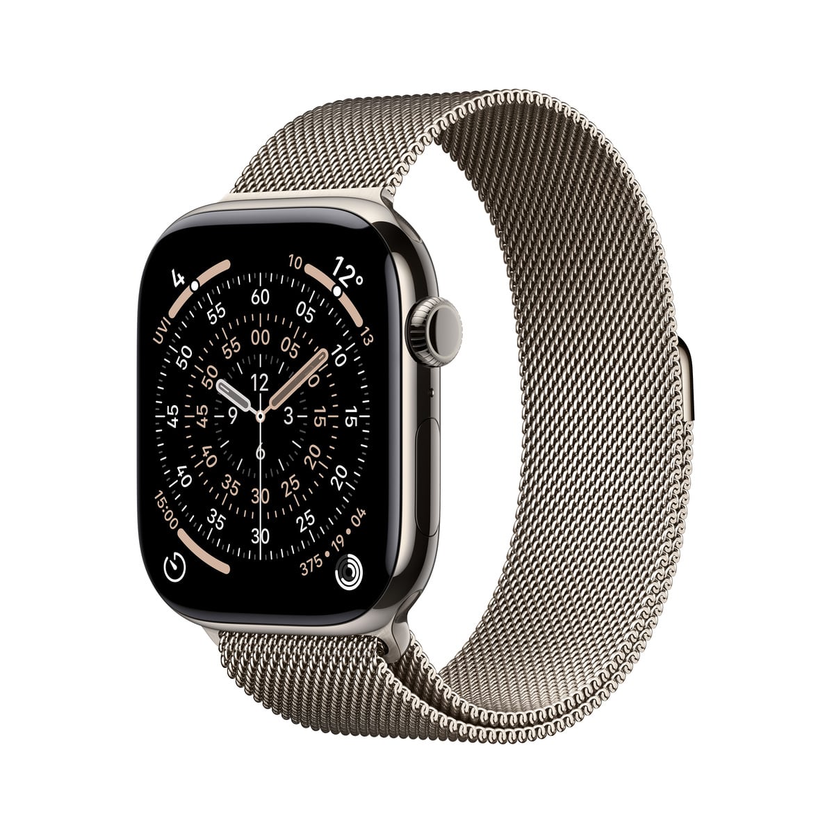 Apple Watch Series 11 GPS + Cellular Koperta 46mm z Tytanu w kolorze Naturalnym z Bransoletą mediolańską w kolorze naturalnym - M/L