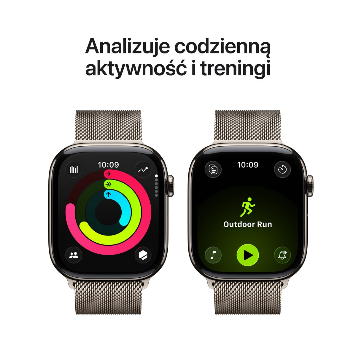 Apple Watch Series 11 GPS + Cellular Koperta 46mm z Tytanu w kolorze Naturalnym z Bransoletą mediolańską w kolorze naturalnym - M/L