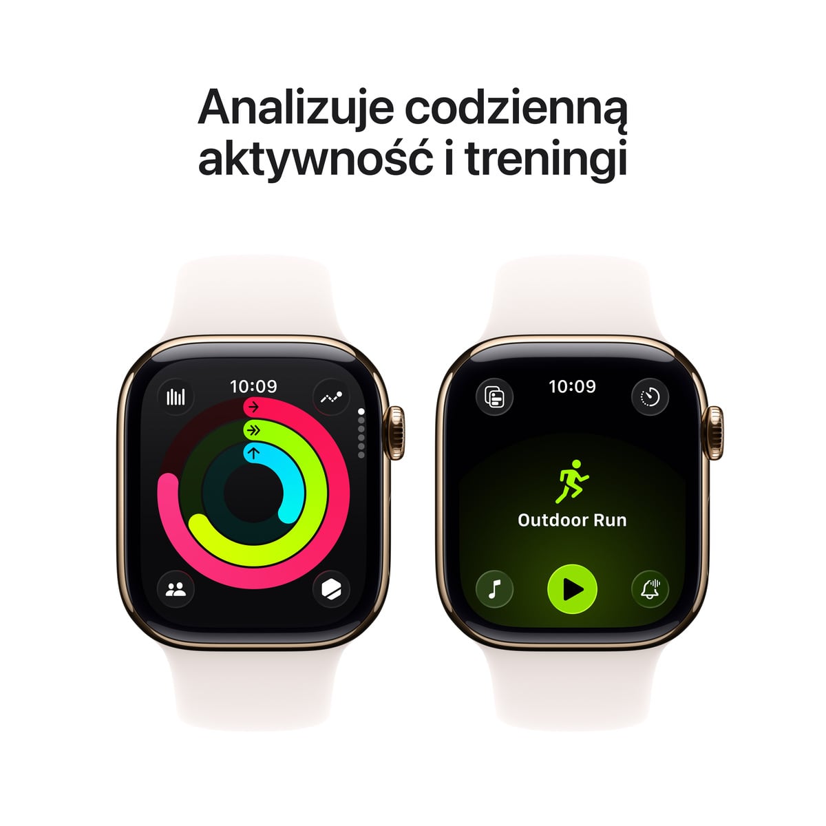 Apple Watch Series 11 GPS + Cellular Koperta 46mm z Tytanu w kolorze Złotym z Paskiem Sportowym w kolorze łagodnego różu - S/M