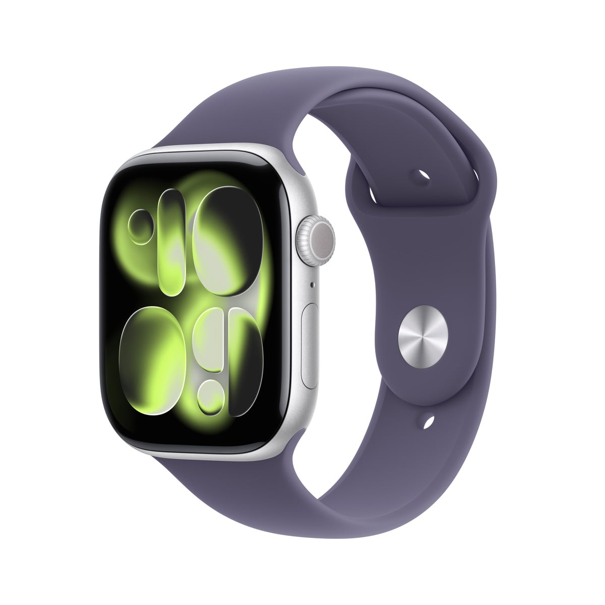 Apple Watch Series 11 GPS Koperta 42mm z Aluminium w kolorze Srebrnym z Paskiem sportowym w kolorze Mlecznego fioletu - S/M