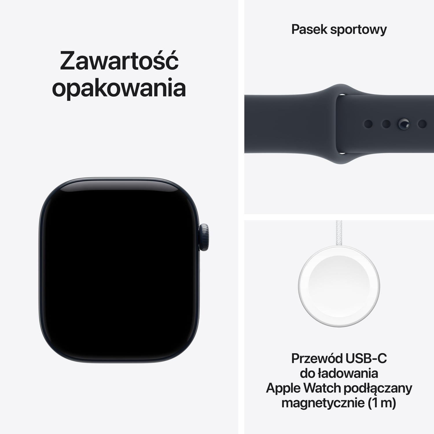 Apple Watch Series 12 GPS + Cellular Koperta 46mm z Ceramiki w kolorze Granatowej nocy z Paskiem sportowym w kolorze Granatu - S/M - zestaw