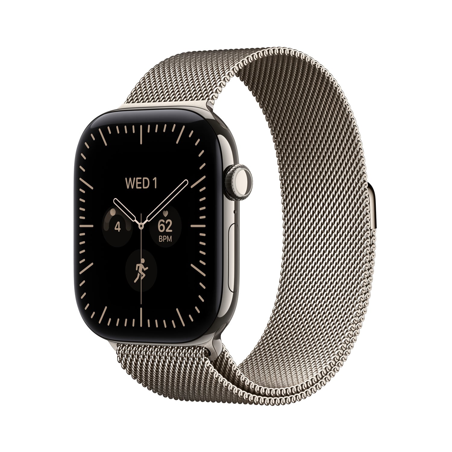 Apple Watch Series 12 GPS + Cellular Koperta 46mm z Tytanu w kolorze Naturalnym z Bransoletą mediolańską w kolorze Naturalnym - M/L