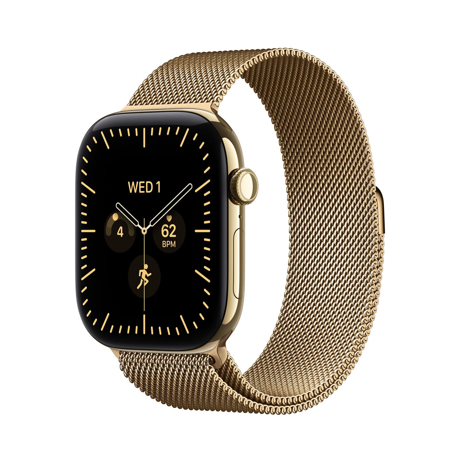 Apple Watch Series 12 GPS + Cellular Koperta 46mm z Tytanu w kolorze Żywego złota z Bransoletą mediolańską w kolorze Żywego złota - S/M