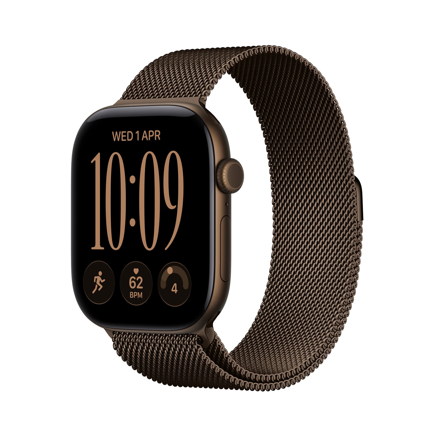 Apple Watch Series 12 GPS Koperta 42mm z Aluminium w kolorze Ciemnego brązu z Bransoletą mediolańską w kolorze Ciemnego brązu