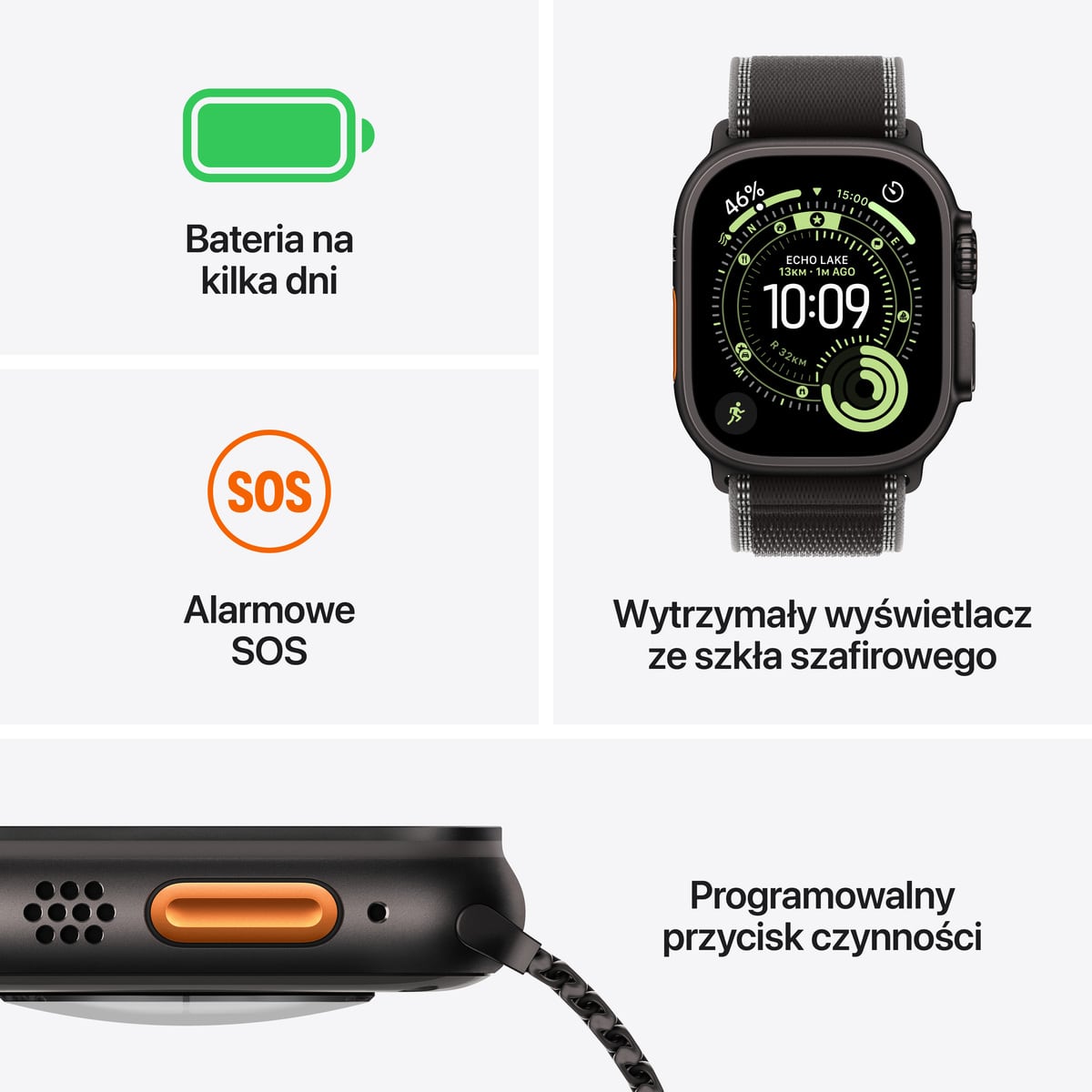 Apple Watch Ultra 3 GPS + Cellular - najważniejsze cechy