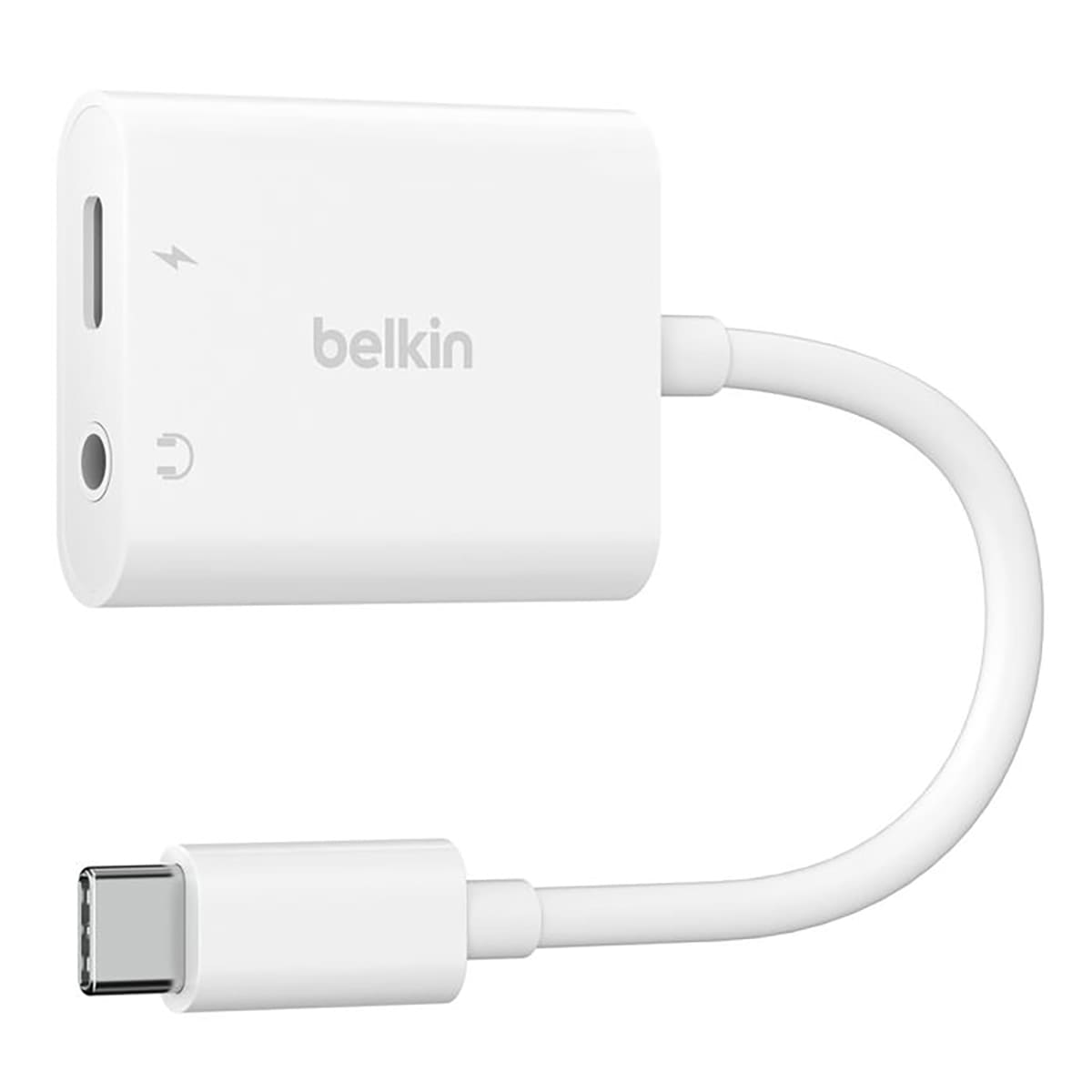 Belkin Adapter do wyjścia audio 3,5mm i ładowania USB-C do iPhona - Biały