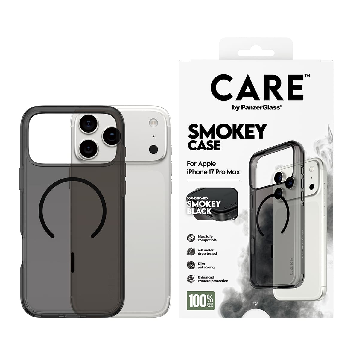 CARE by PanzerGlass Flagship Urban Explorer Etui do iPhone 17 Pro Max z czarnym MagSafe - Smokey - Zawartość opakowania