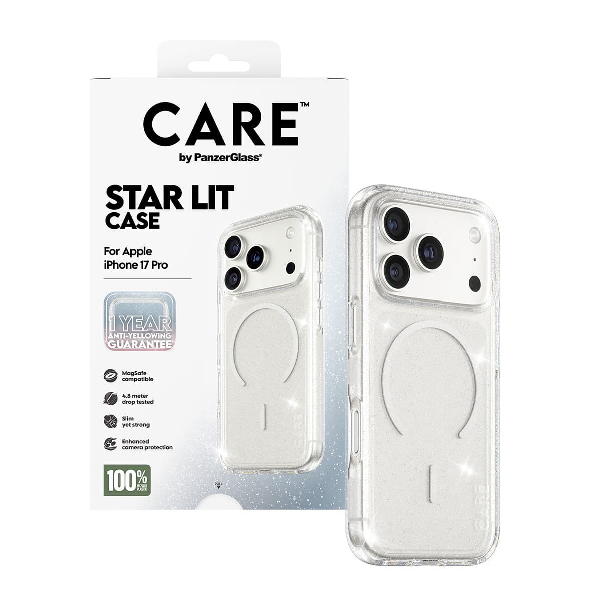 CARE by PanzerGlass Flagship Urban Explorer Etui do iPhone 17 Pro z białym MagSafe - Star Lit - Zawartość opakowania