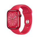 Apple Watch Series 8 GPS Koperta 45mm z Aluminium w kolorze (PRODUCT)RED z Paskiem sportywm w kolorze (PRODUCT)RED