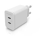 Mophie GAN - Ładowarka sieciowa 45W 2x USB-C - Biała