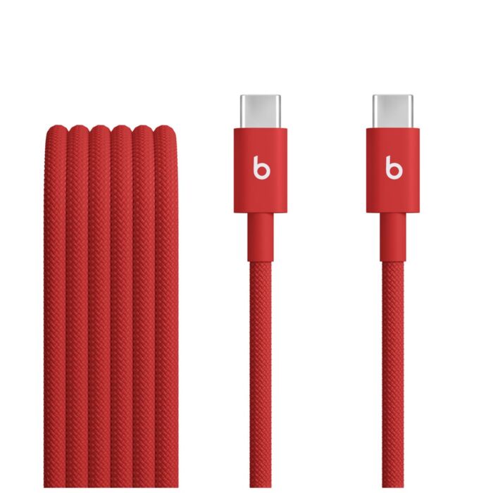 Apple Beats Pleciony przewód USB-C na USB-C (1,5m) - Energiczna czerwień - MDGF4EE/A - zdjęcie 1 z 3