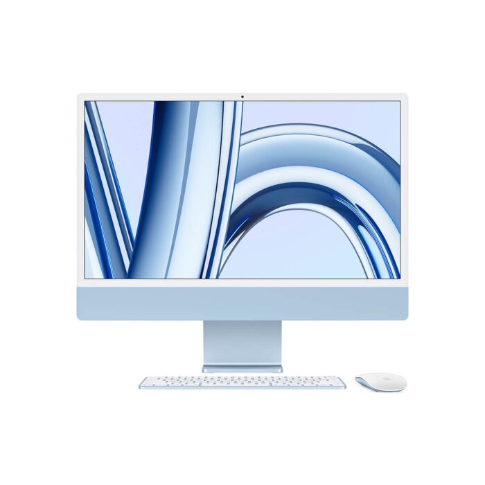 Apple iMac 24 4,5K Retina M3 8-rdzeniowy CPU + 10-rdzeniowy GPU / 16GB / 512GB SSD / Gigabit Ethernet / Niebieski (Blue) - MR7F3B/A - zdjęcie 1 z 8