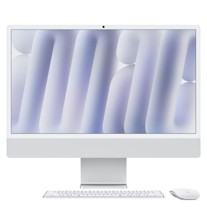 Apple iMac 24" 4,5K Retina M4 10-rdzeniowy CPU + 10-rdzeniowy GPU / 16GB / 256GB / Gigabit Ethernet / Srebrny (Silver) – Outlet - MWUU3ZE/A/Z175 - zdjęcie 1 z 9