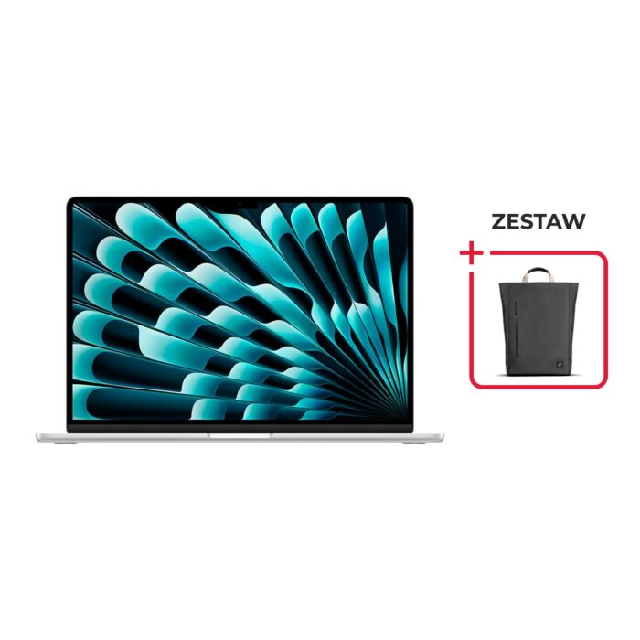 Apple MacBook Air 15 M3 8-rdzeniowy CPU + 10-rdzeniowy GPU / 8GB RAM / 512GB SSD / Srebrny (Silver) + Native Union Plecak 20 L - Czarny - MT003/A/US/BF3 - zdjęcie 1 z 10