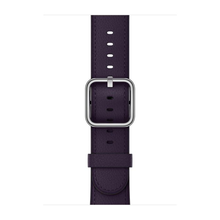 Apple Skórzany pasek z klamrą klasyczną w kolorze ciemnego bakłażana do koperty 44mm / 45mm / 46mm / 49mm - rozmiar M/L - Outlet - 923-02213/X659 - zdjęcie 1 z 3