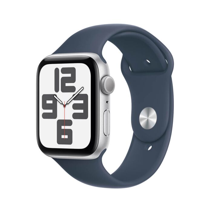 Apple Watch SE 2-gen. GPS Koperta 44mm z Aluminium w kolorze Srebrnym z Paskiem sportowym w kolorze Sztormowego błękitu - rozmiar S/M - Outlet - FREC3QA/A/W311 - zdjęcie 1 z 8