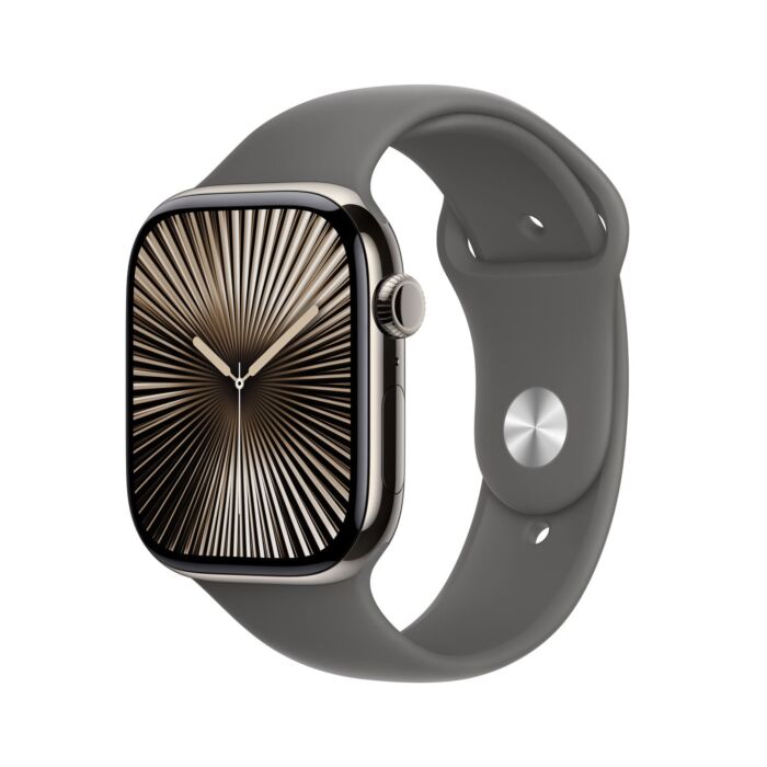 Apple Watch Series 10 GPS + Cellular Koperta 46mm z Tytanu w kolorze Naturalnym z Paskiem sportowym w kolorze Górskiej szarości - M/L – Outlet - FWYA3LWA/W378 - zdjęcie 1 z 9