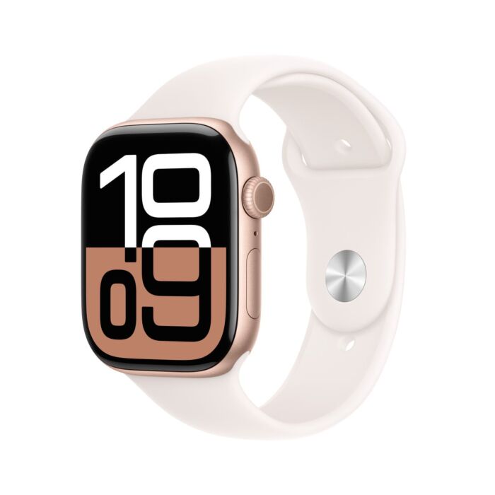 Apple Watch Series 10 GPS Koperta 42mm z Aluminium w kolorze Różowego złota z Paskiem sportowym w kolorze Łagodnego różu - M/L – Outlet - MWWJ3ET/A/W258 - zdjęcie 1 z 9