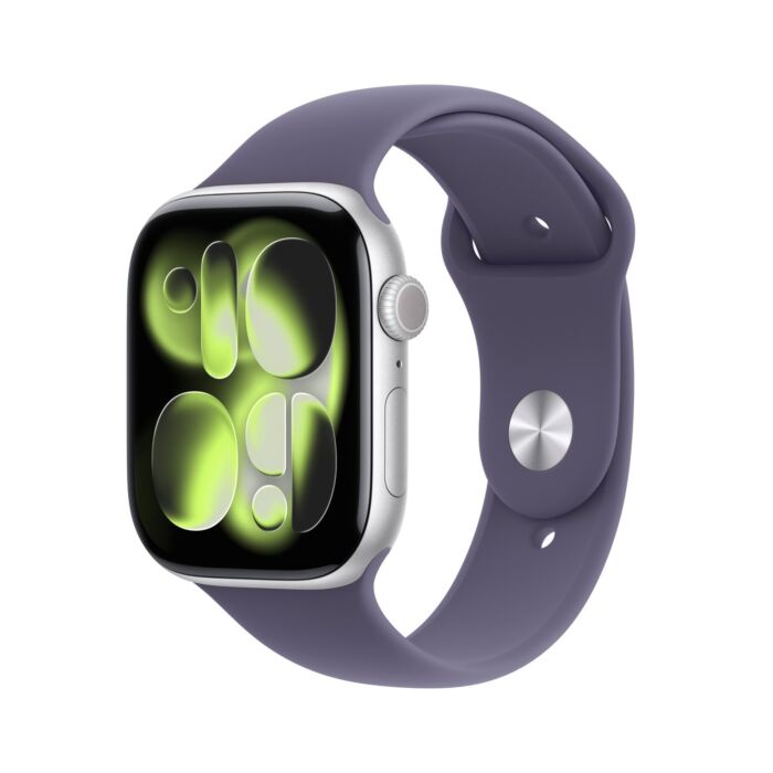 Apple Watch Series 11 GPS + Cellular Koperta 42mm z Aluminium w kolorze Srebrnym z Paskiem sportowym w kolorze Mlecznego fioletu - S/M - MF8H4MP/A - zdjęcie 1 z 8