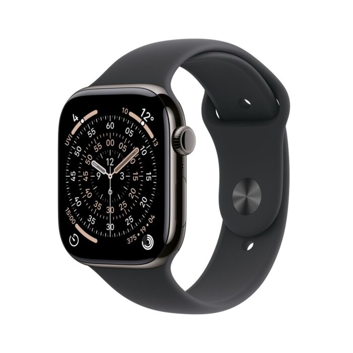 Apple Watch Series 11 GPS + Cellular Koperta 46mm z Tytanu w kolorze Łupku z Paskiem Sportowym w kolorze czarnym - M/L – Outlet - MFD24MP/A/W279 - zdjęcie 1 z 8