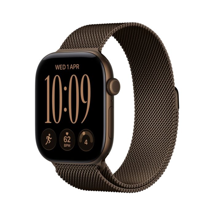 Apple Watch Series 12 GPS + Cellular Koperta 46mm z Aluminium w kolorze Ciemnego brązu z Bransoletą mediolańską w kolorze Ciemnego brązu - S/M - MKDF4MP/A - zdjęcie 1 z 8