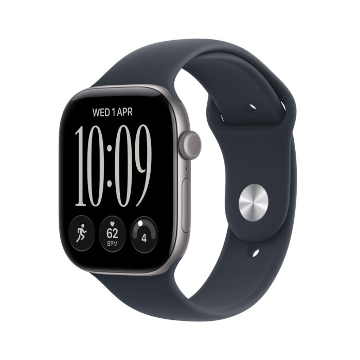 Apple Watch Series 12 GPS + Cellular Koperta 46mm z Aluminium w kolorze Gwiezdnej szarości z Paskiem sportowym w kolorze Granatu - M/L - MJG74MP/A - zdjęcie 1 z 8
