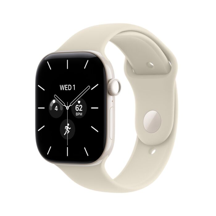 Apple Watch Series 12 GPS + Cellular Koperta 46mm z Ceramiki w kolorze Białej perły z Paskiem sportowym w kolorze Piasku - S/M - MJH14MP/A - zdjęcie 1 z 8
