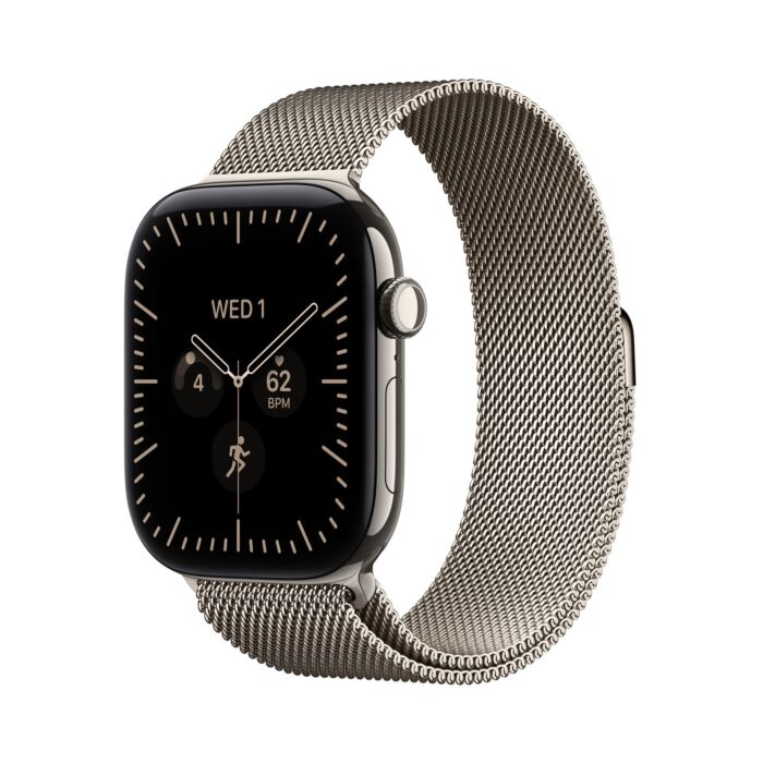 Apple Watch Series 12 GPS + Cellular Koperta 46mm z Tytanu w kolorze Naturalnym z Bransoletą mediolańską w kolorze Naturalnym - S/M - MJGP4MP/A - zdjęcie 1 z 8