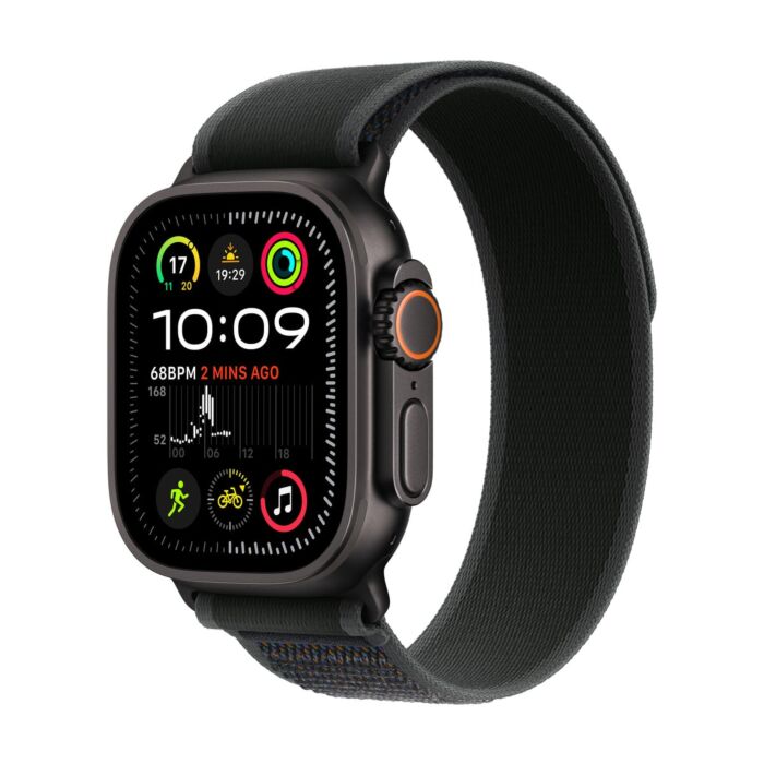Apple Watch Ultra 2 GPS + Cellular Koperta 49mm z Tytanu w kolorze Czarnym z Opaską Trail w kolorze Czarnym - M/L – Outlet - MX4V3WB/A/W285 - zdjęcie 1 z 9