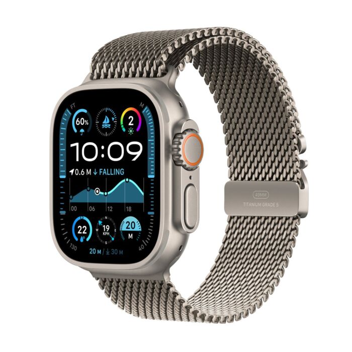 Apple Watch Ultra 2 GPS + Cellular Koperta 49mm z Tytanu w kolorze Naturalnym z Bransoletą mediolańską z Tytanu w kolorze Naturalnym - L - MX5T3/A - zdjęcie 1 z 9