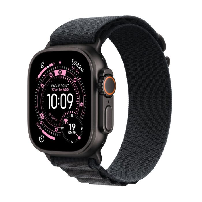 Apple Watch Ultra 3 GPS + Cellular Koperta 49mm z Tytanu w kolorze Czarnym z Opaską Alpine w kolorze Czarnym - M - Outlet - MF0V4QR/A/W451 - zdjęcie 1 z 7