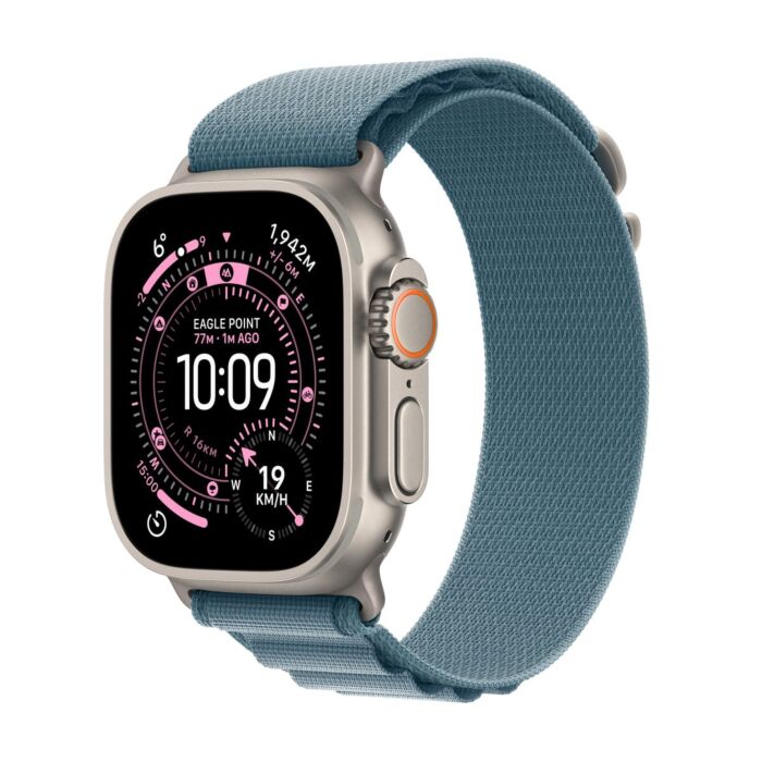 Apple Watch Ultra 3 GPS + Cellular Koperta 49mm z Tytanu w kolorze Naturalnym z Opaską Alpine w kolorze Jasnoniebieskim - M – Outlet - MEWM4QP/A/W363 - zdjęcie 1 z 7