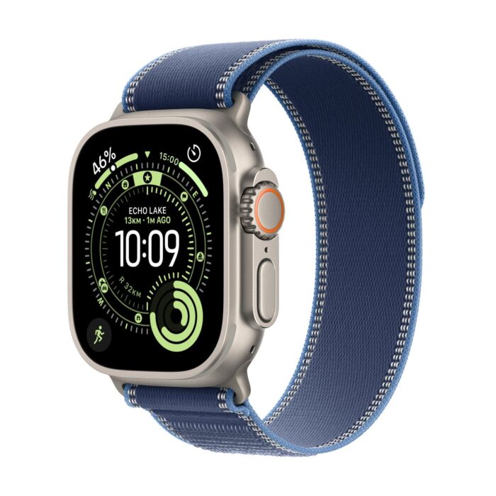 Apple Watch Ultra 3 GPS + Cellular Koperta 49mm z Tytanu w kolorze Naturalnym z Opaską Trail w kolorze niebieskim/jaskrawoniebieskim - M/L - MEWU4QP/A - zdjęcie 1 z 7