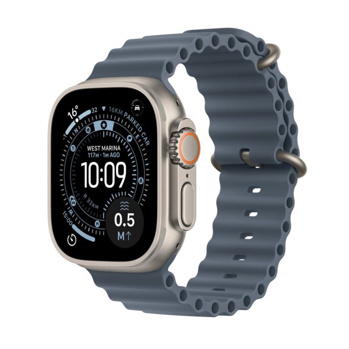 Apple Watch Ultra 3 GPS + Cellular Koperta 49mm z Tytanu w kolorze Naturalnym z Paskiem Ocean w kolorze Marynarskiego granatu - Outlet - MEWH4QI/A/W450 - zdjęcie 1 z 7