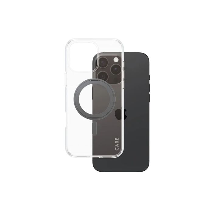 CARE by PanzerGlass Feature Kickstand Etui do iPhone 16 Pro Max z czarną stopką kompatybilną z MagSafe - Przezroczyste - PAN000765 - zdjęcie 1 z 5