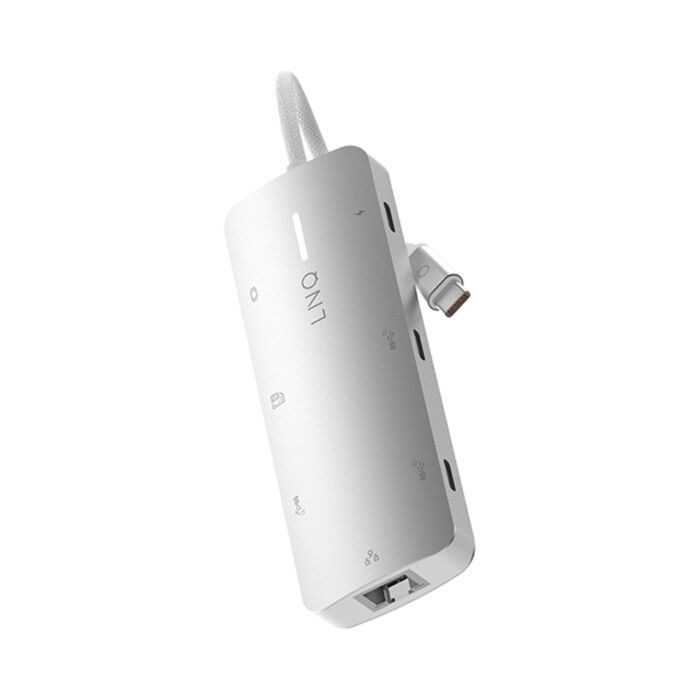 LINQ Hub 8w1 Pro USB-C Multiport /4K HDMI / USB-C PD 140W / USB-A / 2 x USB-C / Ethernet 2,5Gb/s / Czytnik kart - Srebrny – Outlet - LQ49081/X690 - zdjęcie 1 z 6