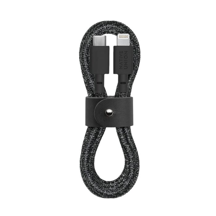 Native Union Belt Cable Kabel USB-C na lightning 1,2 m - Czarny (cosmos) - NAUNBELTKVCLCSBK2 - zdjęcie 1 z 2