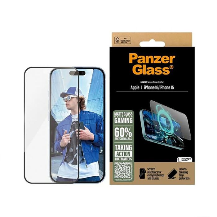PanzerGlass Gaming Szkło ochronne dla graczy do iPhone 16 /15 - PAN000796 - zdjęcie 1 z 4