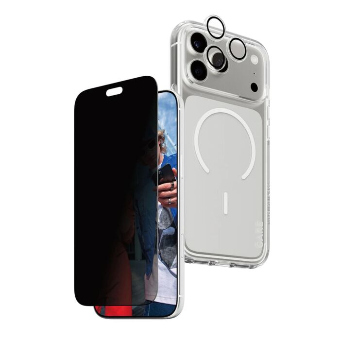 PanzerGlass Zestaw 3w1 Szkło prywatyzujące + szkło na obiektyw + CARE by PanzerGlass Flagship etui do iPhone 18 Pro Max - Przezroczyste - PAN001663 - zdjęcie 1 z 3